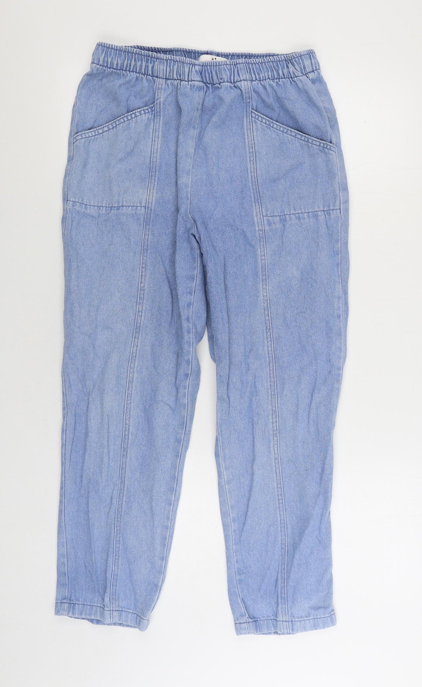 Julipa Womens Blue Cotton Tapered Jeans Size 14 L25 in Regular