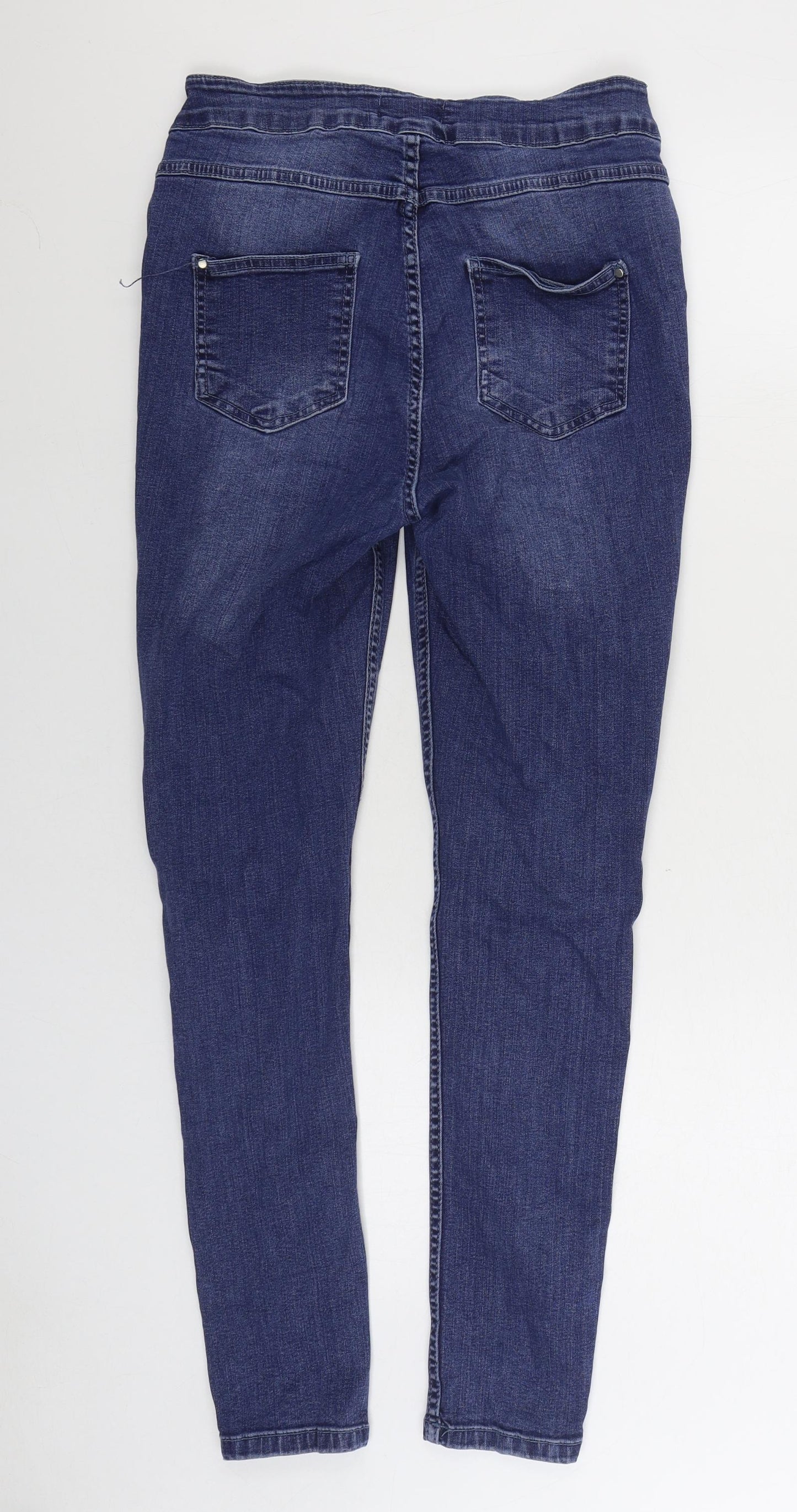 Select Womens Blue Cotton Skinny Jeans Size 12 L27 in Regular Zip