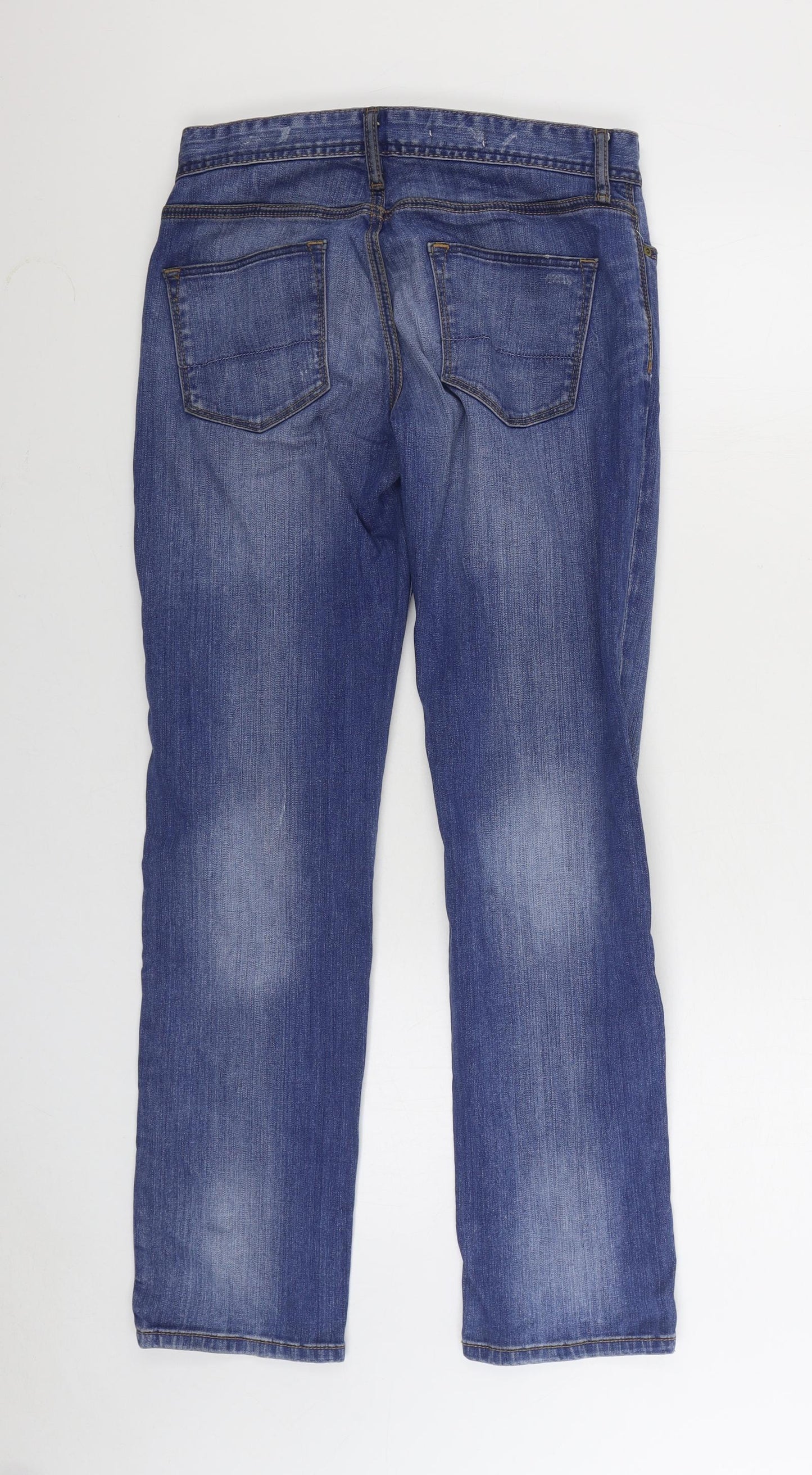 Gap Mens Blue Cotton Straight Jeans Size 26 in L32 in Regular Zip