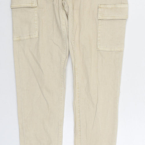 Denim & Co. Womens Beige Cotton Skinny Jeans Size 8 L28 in Regular Zip
