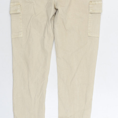 Denim & Co. Womens Beige Cotton Skinny Jeans Size 8 L28 in Regular Zip