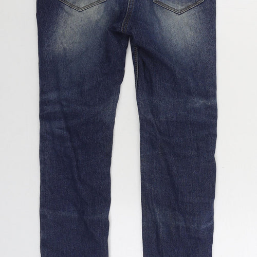 USALL Boys Blue Cotton Straight Jeans Size 11-12 Years Regular Zip
