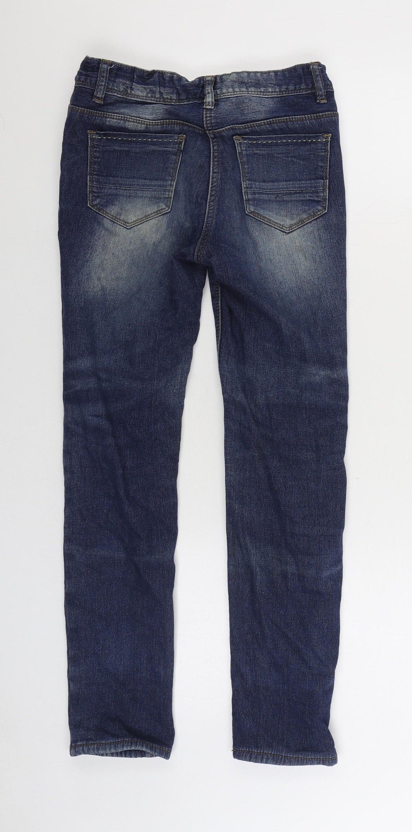 USALL Boys Blue Cotton Straight Jeans Size 11-12 Years Regular Zip