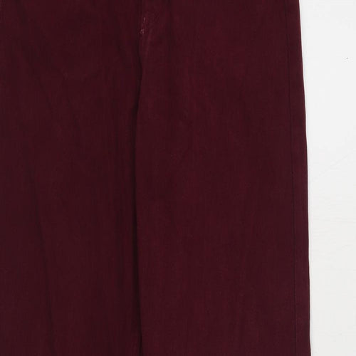 Zara Womens Red Cotton Straight Jeans Size 6 L34 in Regular Zip
