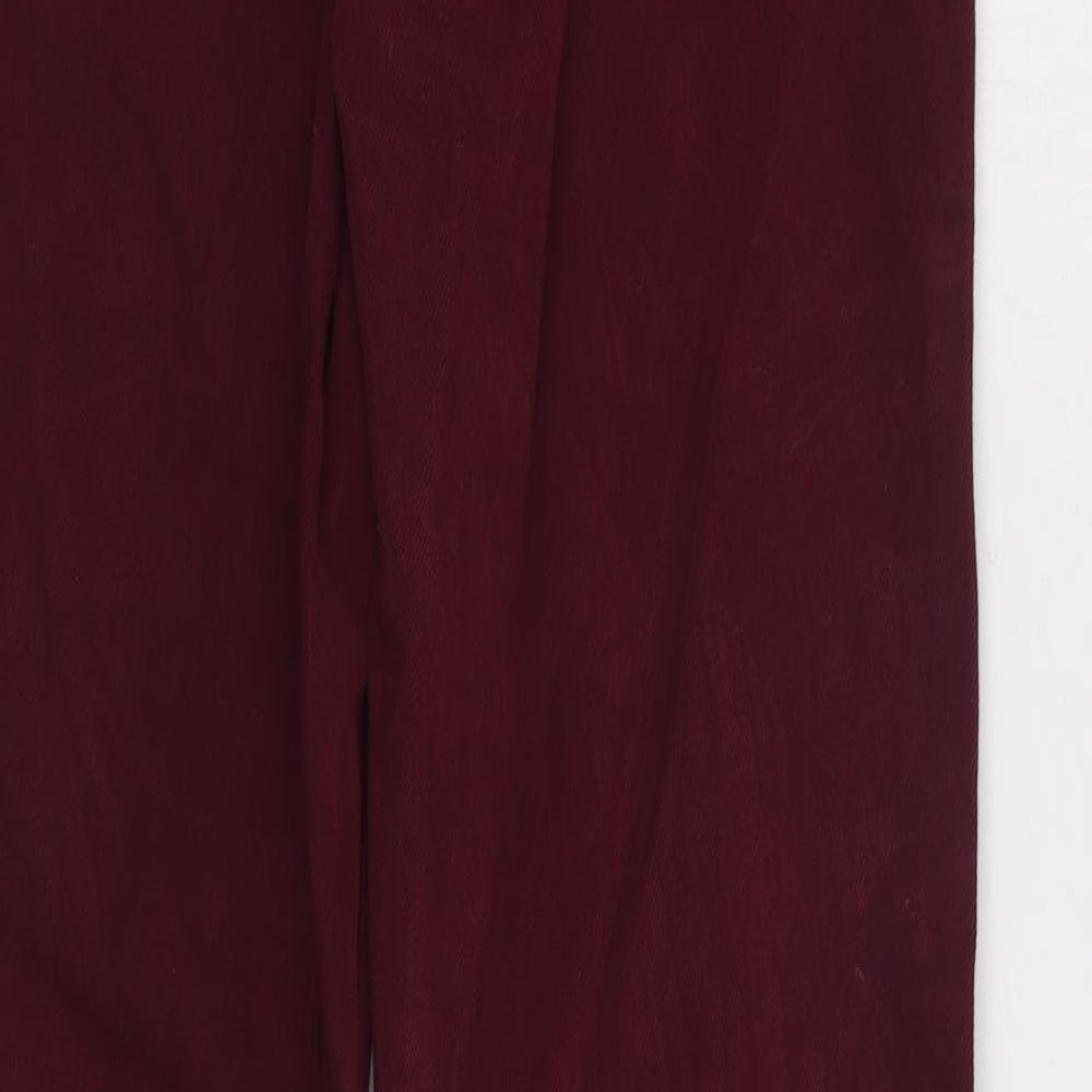 Zara Womens Red Cotton Straight Jeans Size 6 L34 in Regular Zip