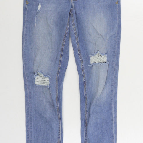 Denim & Co. Womens Blue Cotton Skinny Jeans Size 8 L28 in Regular Zip