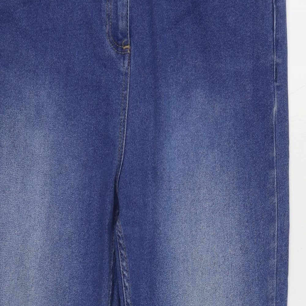 Matalan Womens Blue Cotton Bootcut Jeans Size 14 L28 in Regular Zip