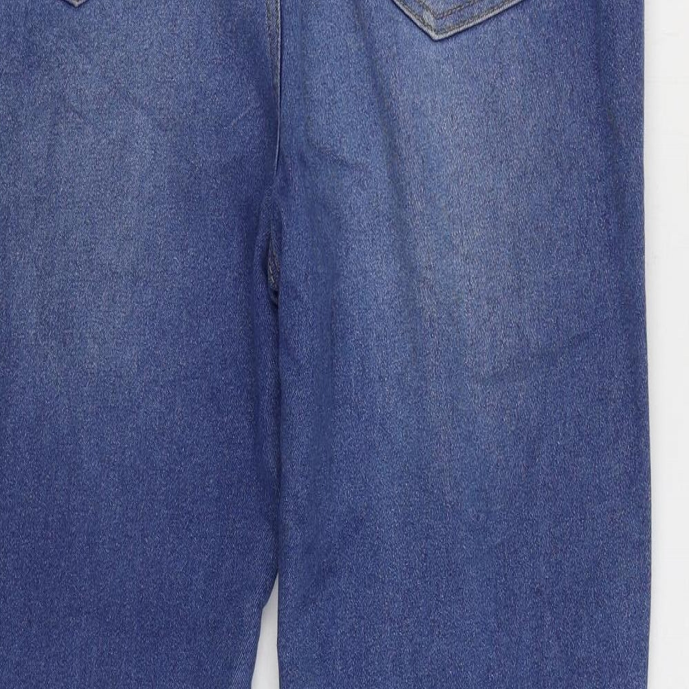 Matalan Womens Blue Cotton Bootcut Jeans Size 14 L28 in Regular Zip