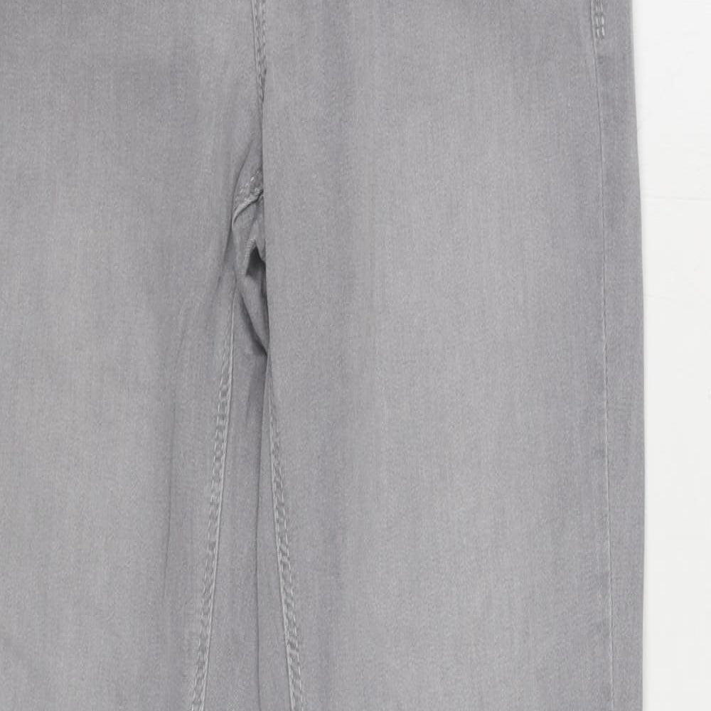 Dream Jeans By Mac Womens Grey Cotton Straight Jeans Size 10 L32 in Regular Zip
