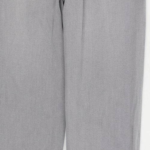 Dream Jeans By Mac Womens Grey Cotton Straight Jeans Size 10 L32 in Regular Zip