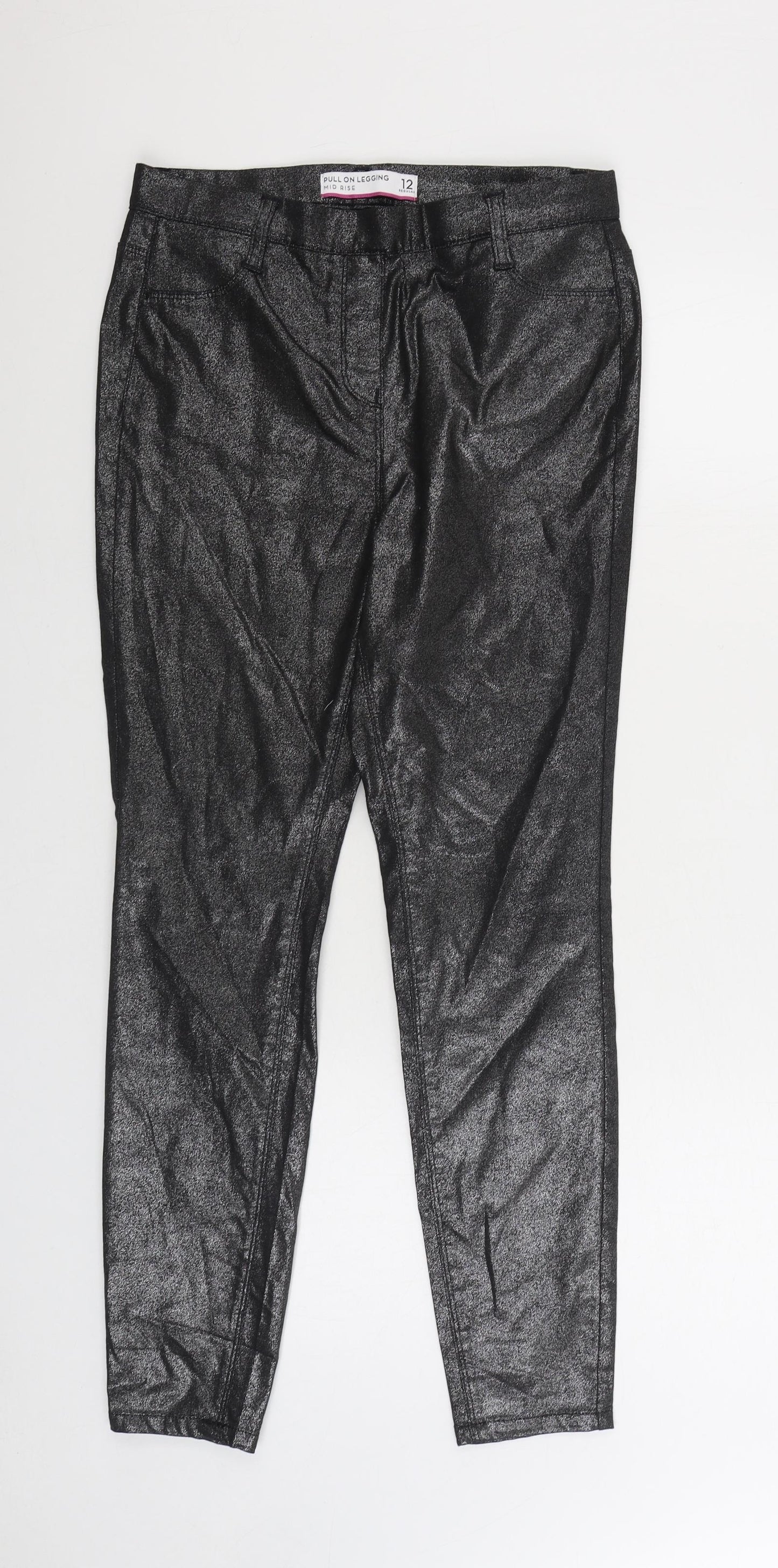 NEXT Womens Black Polyurethane Jegging Jeans Size 12 L28 in Regular