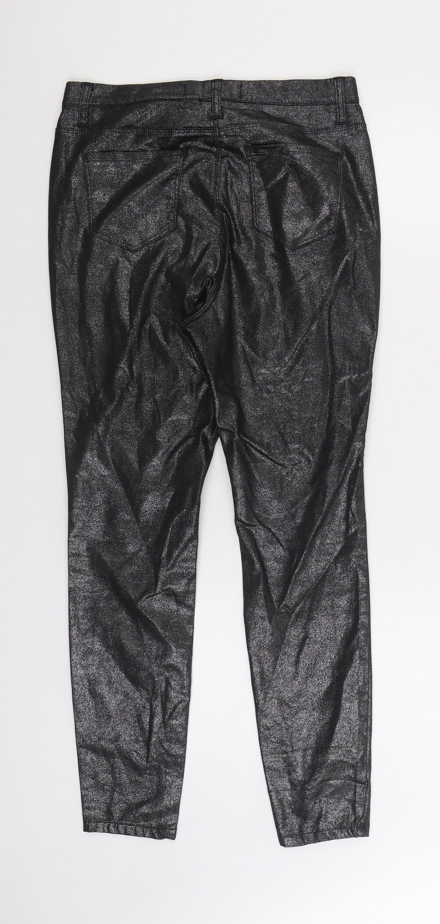 NEXT Womens Black Polyurethane Jegging Jeans Size 12 L28 in Regular