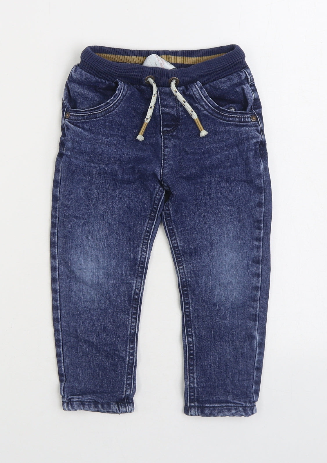 George Boys Blue Cotton Jegging Jeans Size 2-3 Years Regular Drawstring