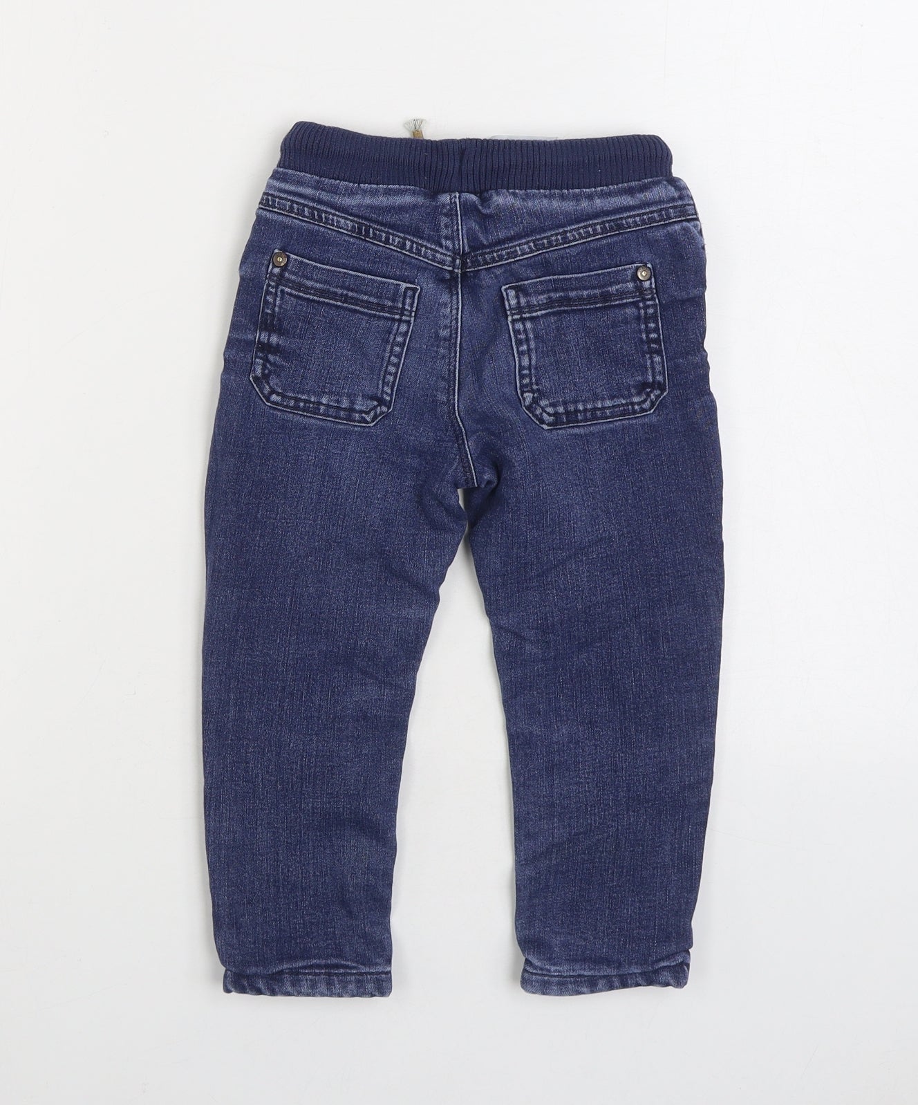 George Boys Blue Cotton Jegging Jeans Size 2-3 Years Regular Drawstring