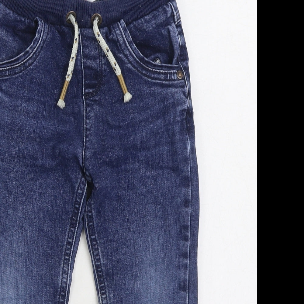 George Boys Blue Cotton Jegging Jeans Size 2-3 Years Regular Drawstring