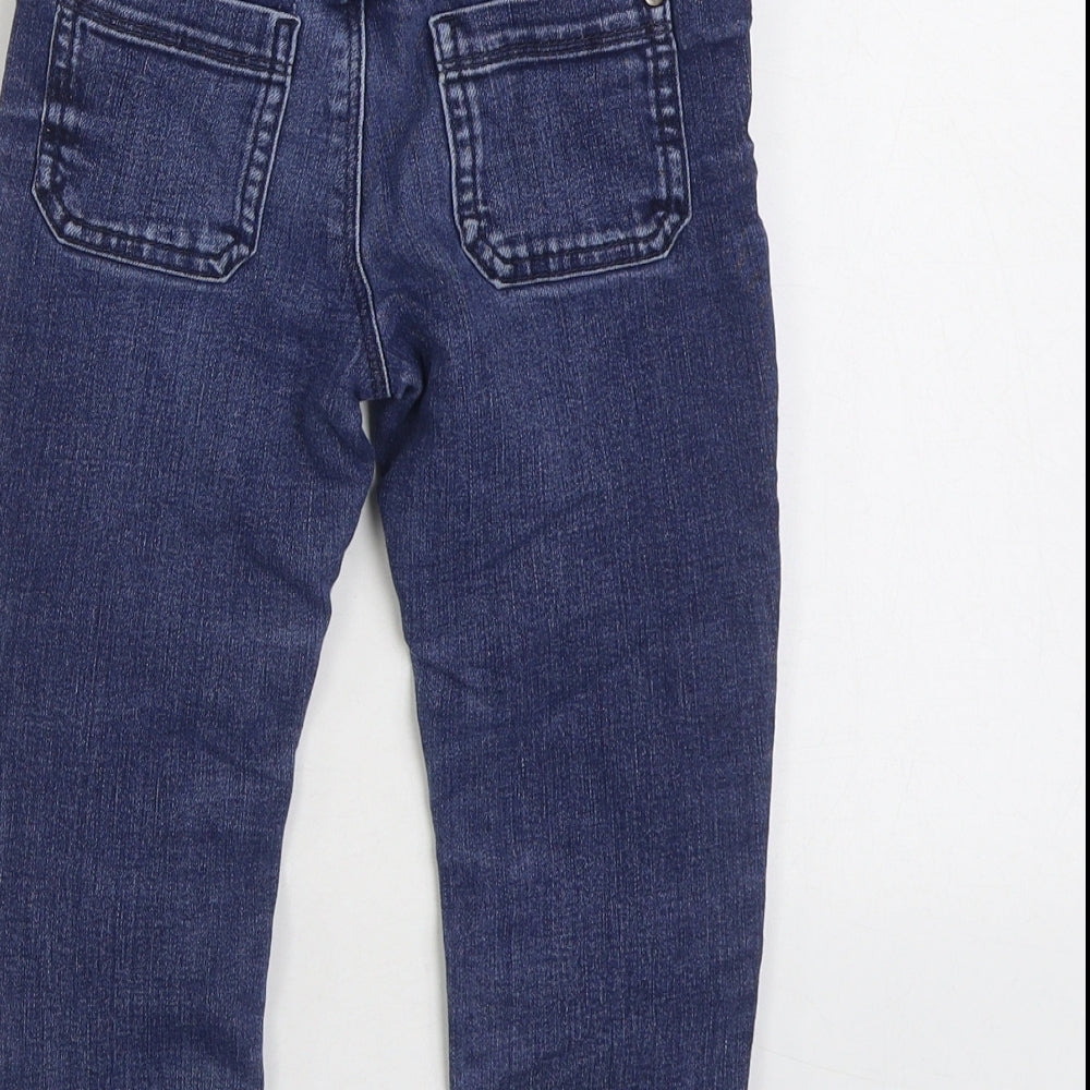 George Boys Blue Cotton Jegging Jeans Size 2-3 Years Regular Drawstring