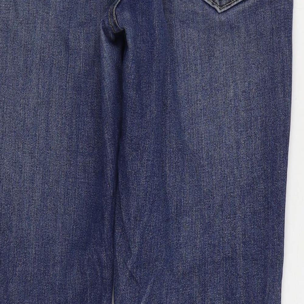 Rivers Mens Blue Cotton Straight Jeans Size 34 in L32 in Regular Zip
