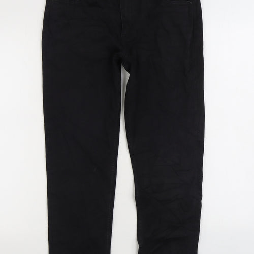 Marks and Spencer Womens Black Cotton Skinny Jeans Size 12 L26 in Regular Zip