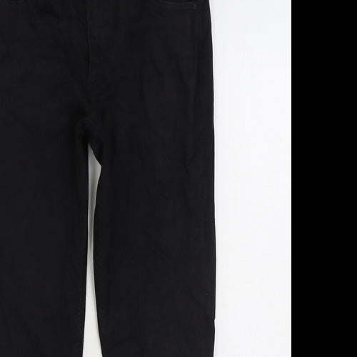 Marks and Spencer Womens Black Cotton Skinny Jeans Size 12 L26 in Regular Zip