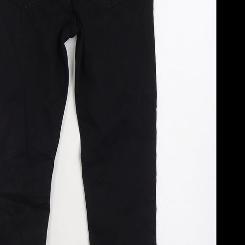 Marks and Spencer Womens Black Cotton Skinny Jeans Size 12 L26 in Regular Zip