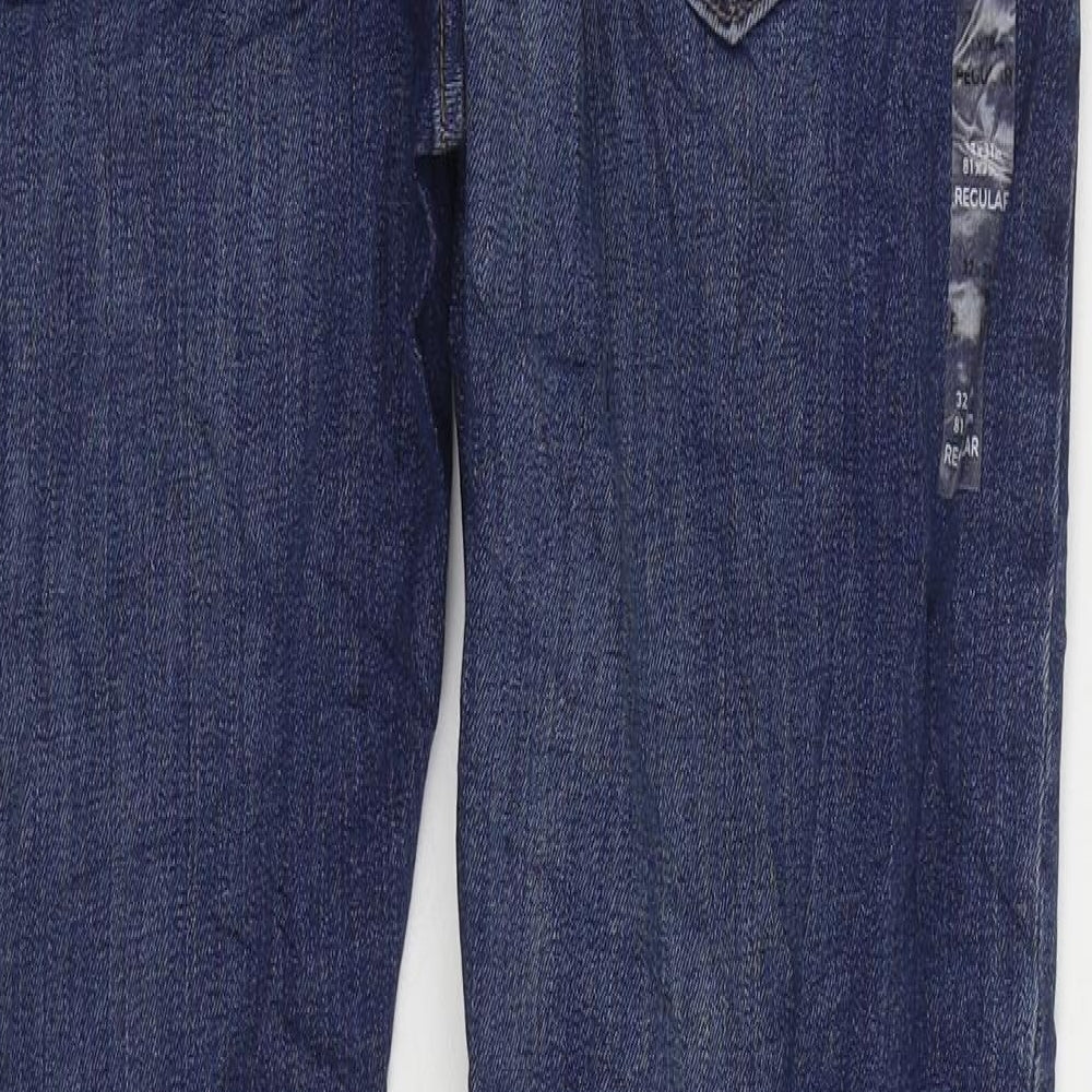 Marks and Spencer Mens Blue Cotton Skinny Jeans Size 32 in L31 in Regular Zip