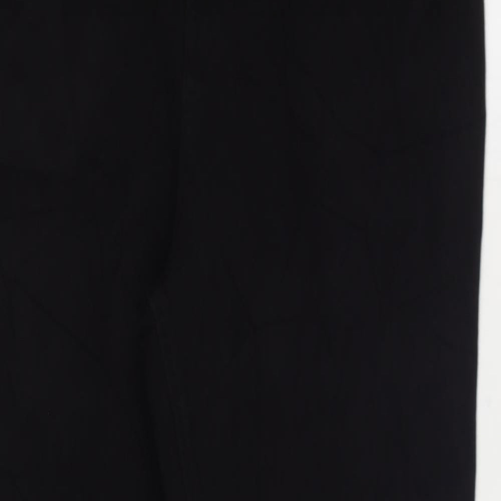 Marks and Spencer Womens Black Cotton Bootcut Jeans Size 16 L30 in Regular Zip