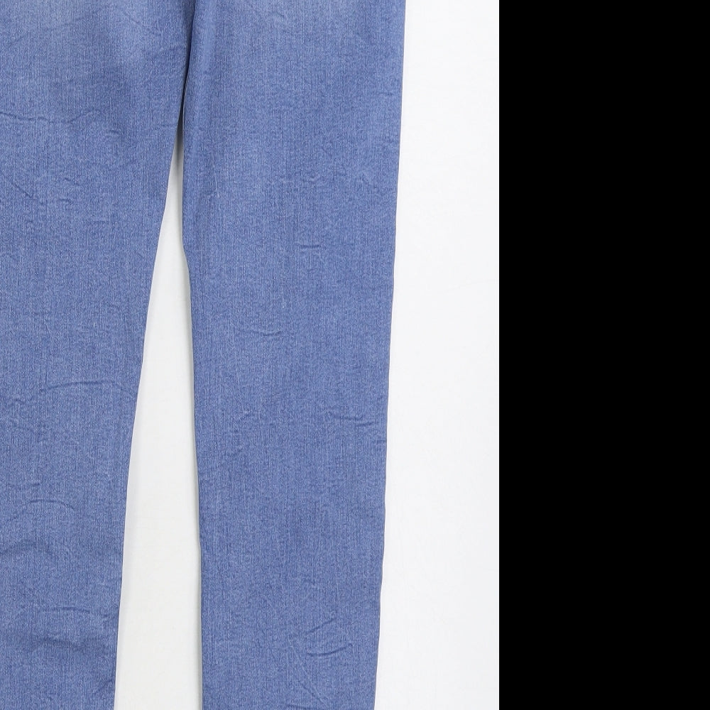Marks and Spencer Womens Blue Cotton Straight Jeans Size 12 L30 in Regular Zip