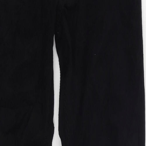 Marks and Spencer Womens Black Cotton Trousers Size 28 in L33 in Slim Zip