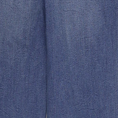 Marks and Spencer Womens Blue Cotton Straight Jeans Size 12 L32 in Regular Zip