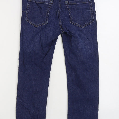 NEXT Womens Blue Cotton Straight Jeans Size 8 L23 in Regular Zip
