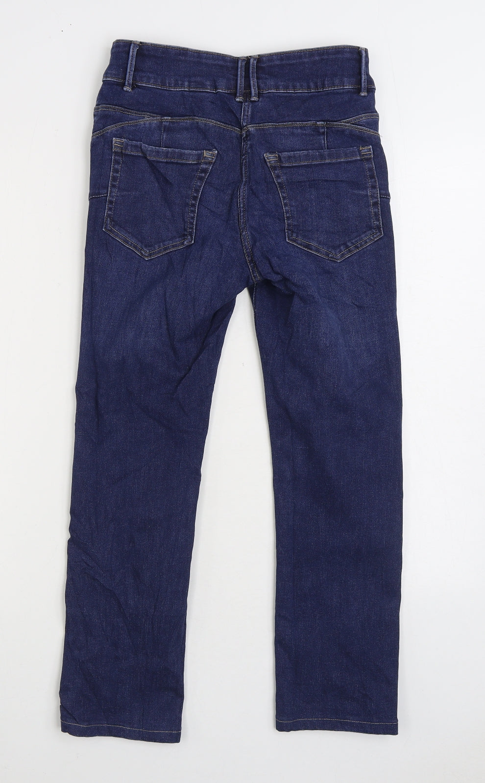 NEXT Womens Blue Cotton Straight Jeans Size 8 L23 in Regular Zip