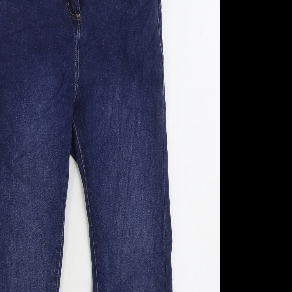 NEXT Womens Blue Cotton Straight Jeans Size 8 L23 in Regular Zip