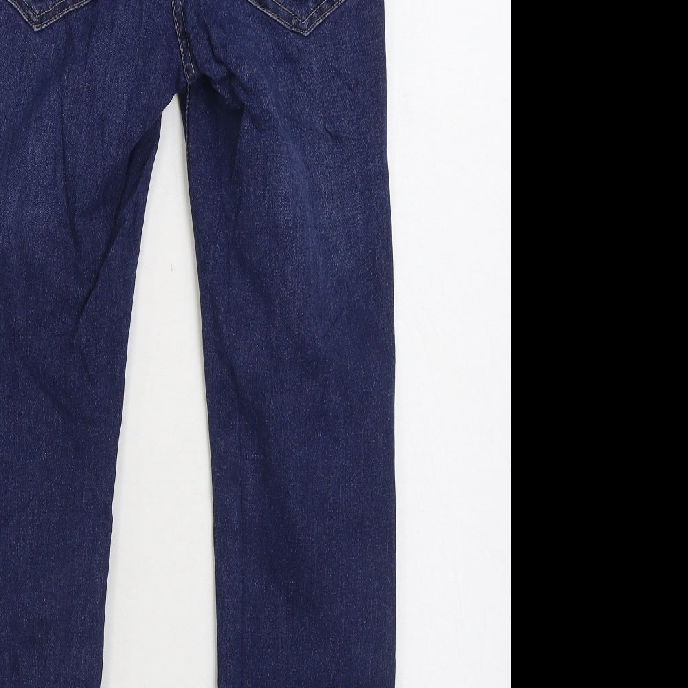 NEXT Womens Blue Cotton Straight Jeans Size 8 L23 in Regular Zip