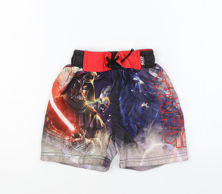 Star Wars Boys Multicoloured Polyester Sweat Shorts Size 3 Years Regular Drawstring - Swim Shorts