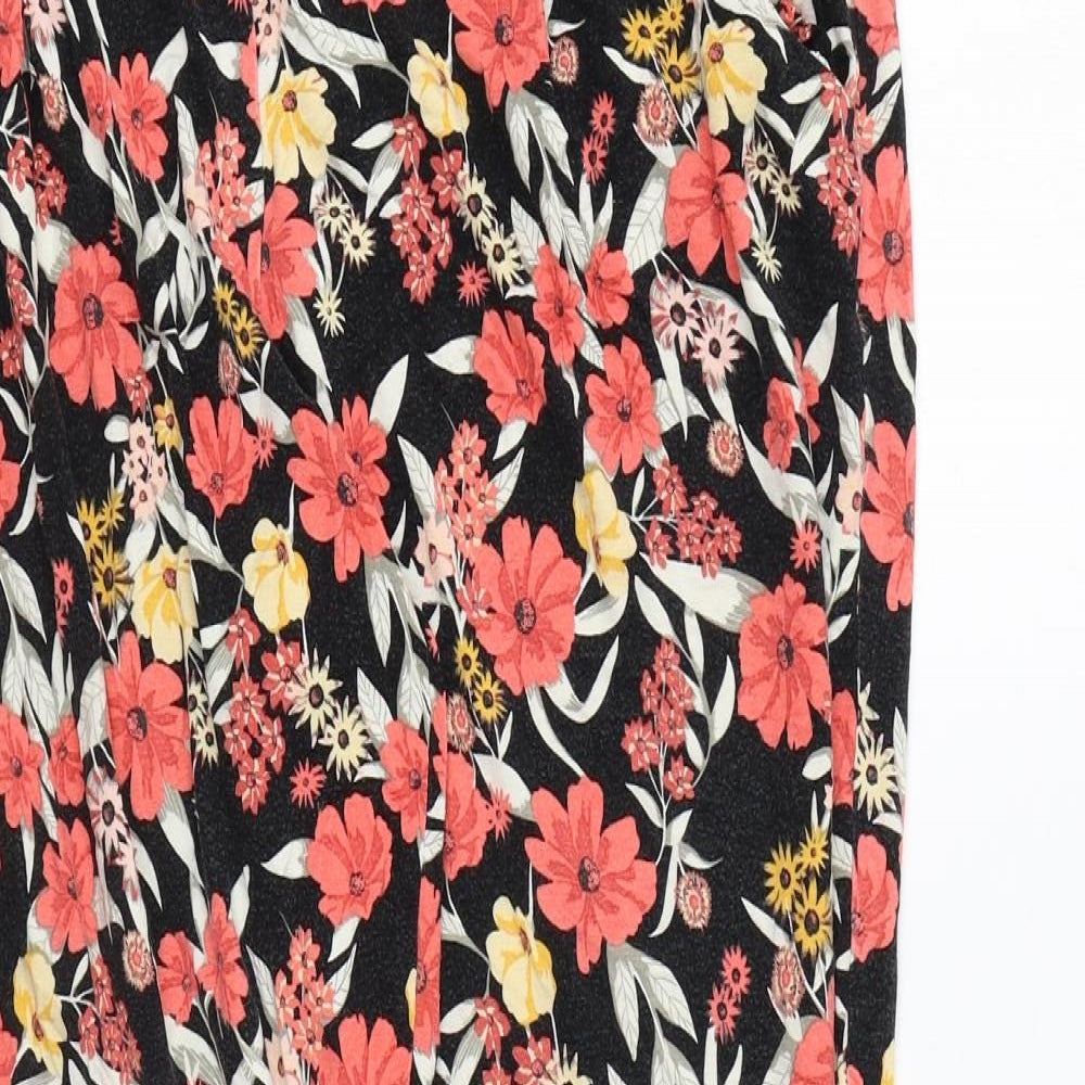 Nutmeg Womens Multicoloured Floral Viscose Trousers Size 14 L28 in Regular