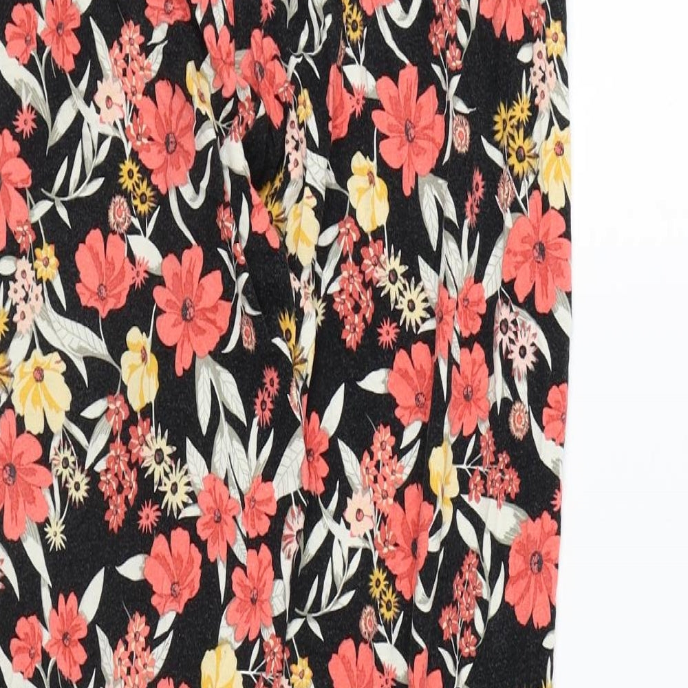 Nutmeg Womens Multicoloured Floral Viscose Trousers Size 14 L28 in Regular