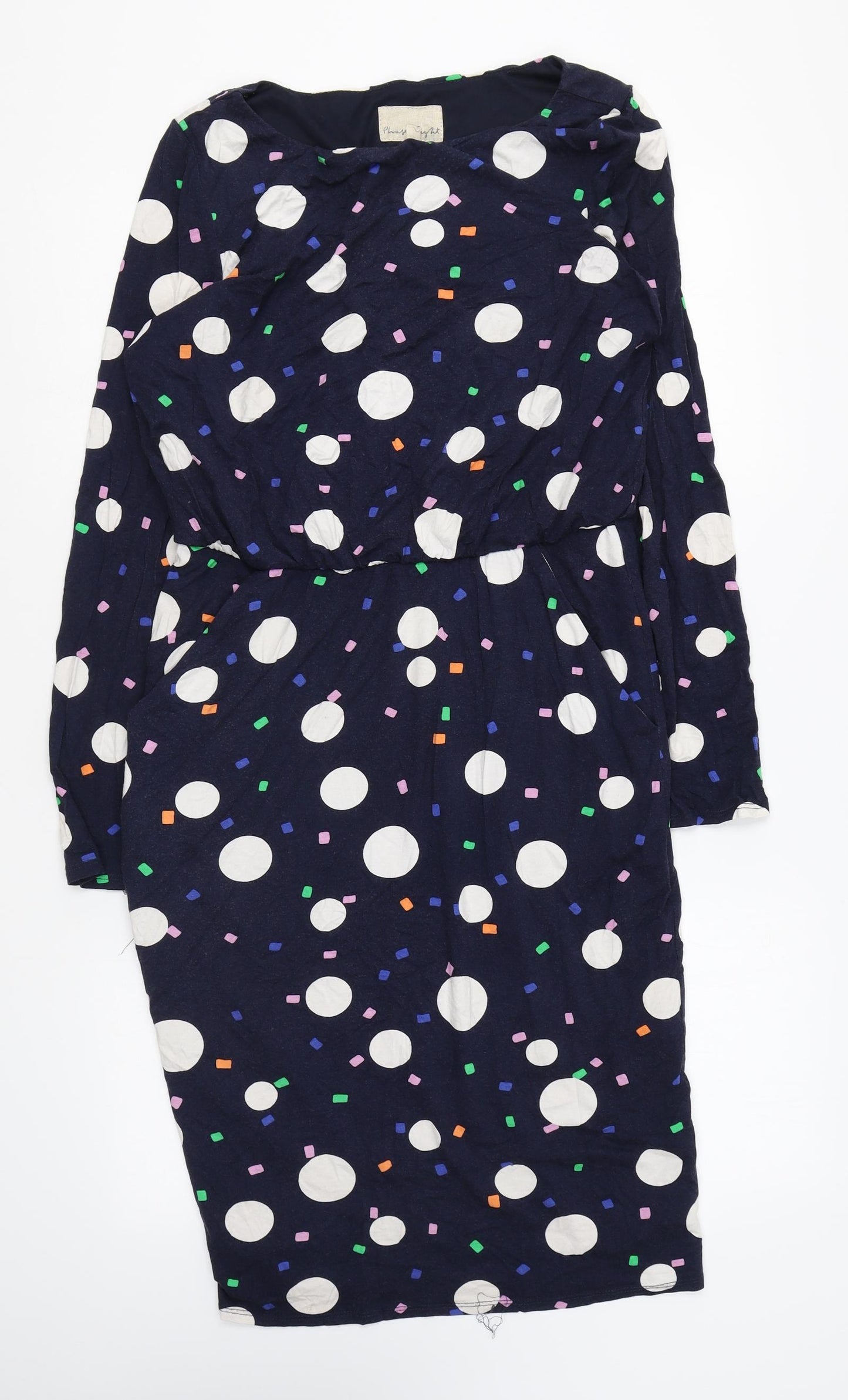 Phase Eight Womens Multicoloured Geometric Viscose T-Shirt Dress Size 12 Round Neck Pullover