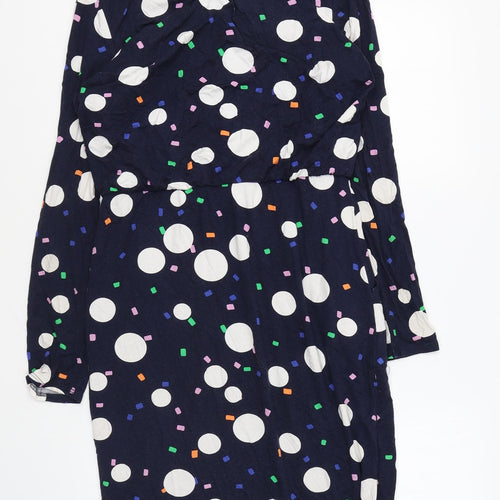 Phase Eight Womens Multicoloured Geometric Viscose T-Shirt Dress Size 12 Round Neck Pullover