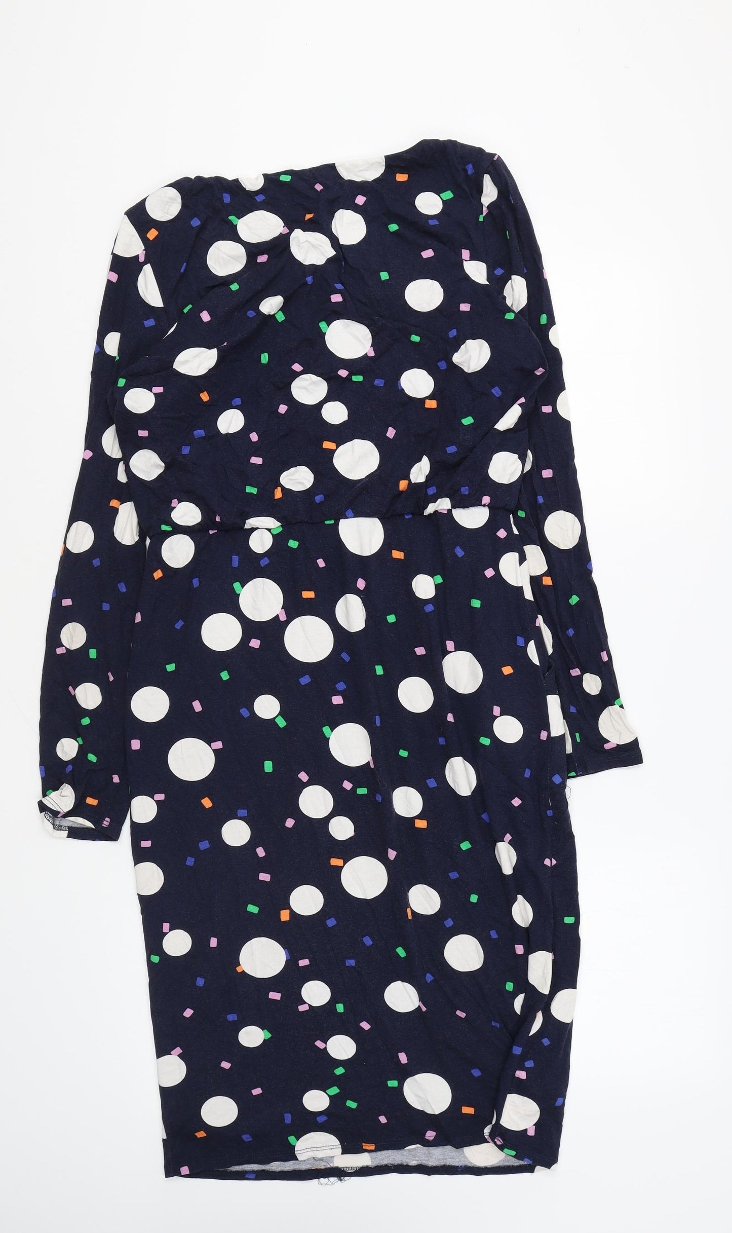 Phase Eight Womens Multicoloured Geometric Viscose T-Shirt Dress Size 12 Round Neck Pullover