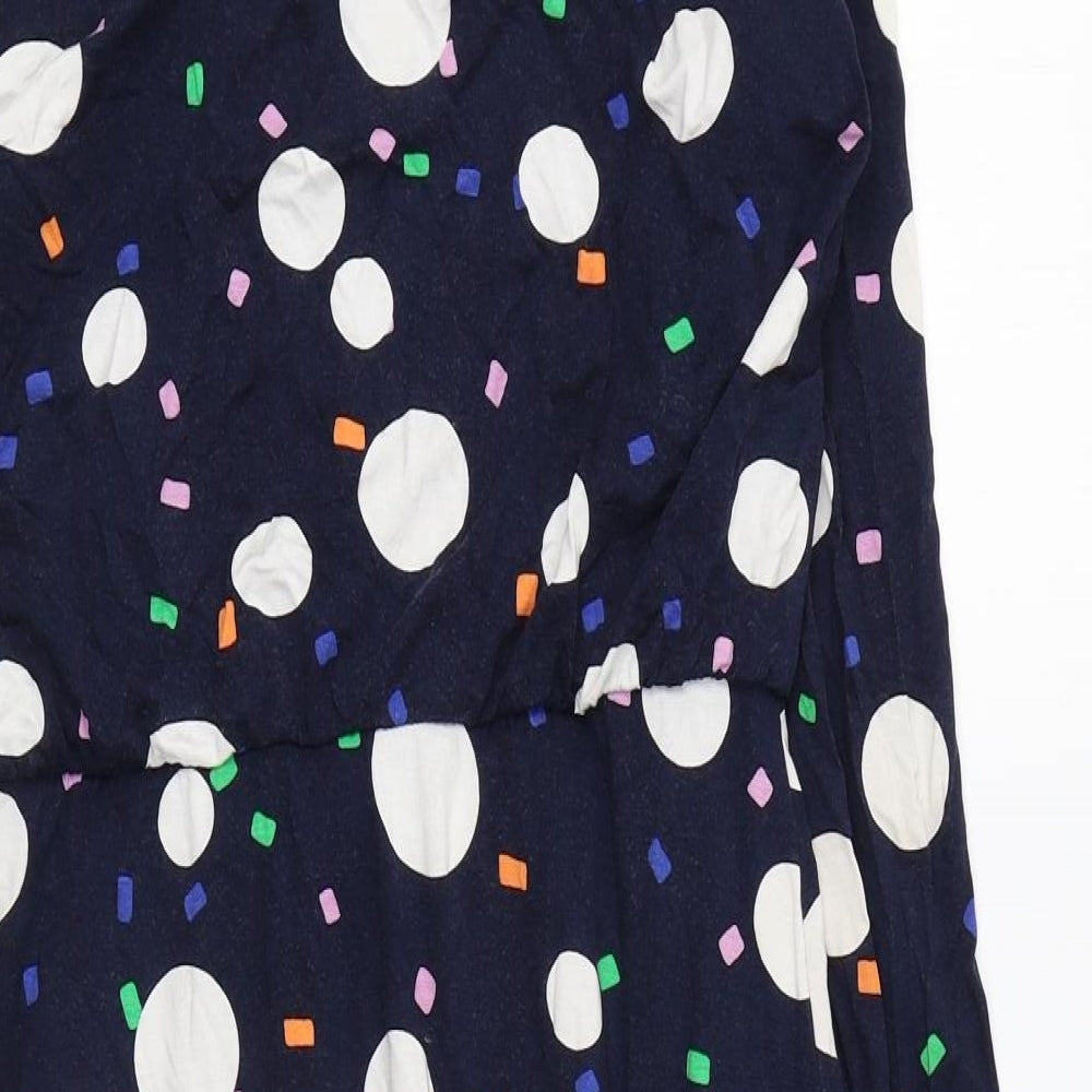 Phase Eight Womens Multicoloured Geometric Viscose T-Shirt Dress Size 12 Round Neck Pullover