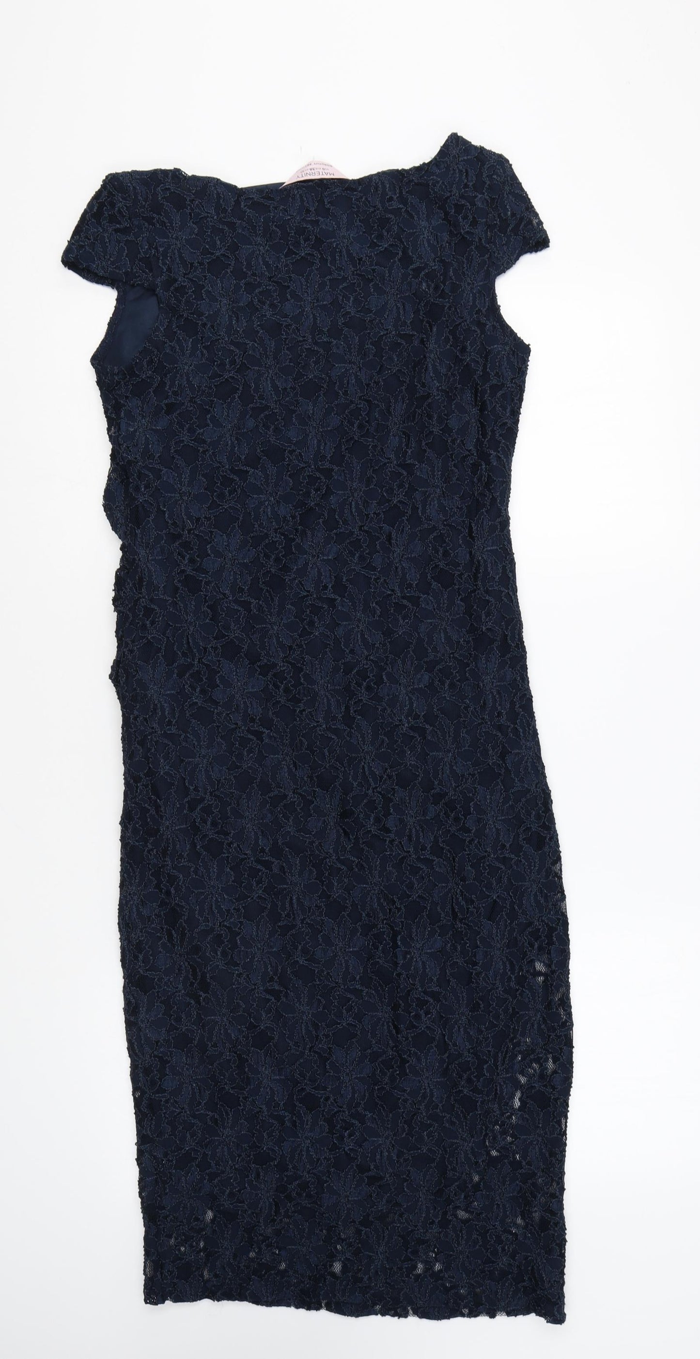 Dorothy Perkins Womens Blue Polyester Sheath Size 10 Round Neck Pullover