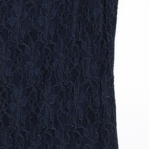 Dorothy Perkins Womens Blue Polyester Sheath Size 10 Round Neck Pullover