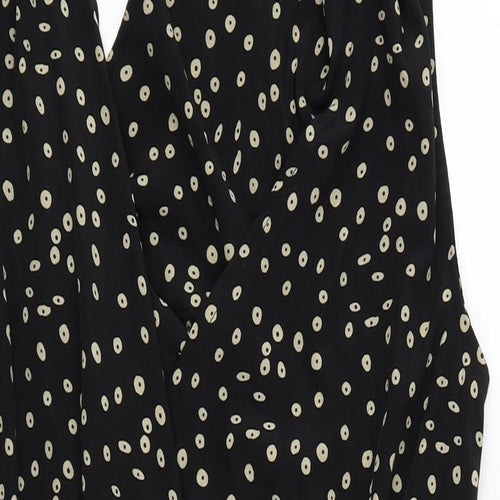 Sweewe Womens Black Geometric Polyester Playsuit One-Piece Size M Tie