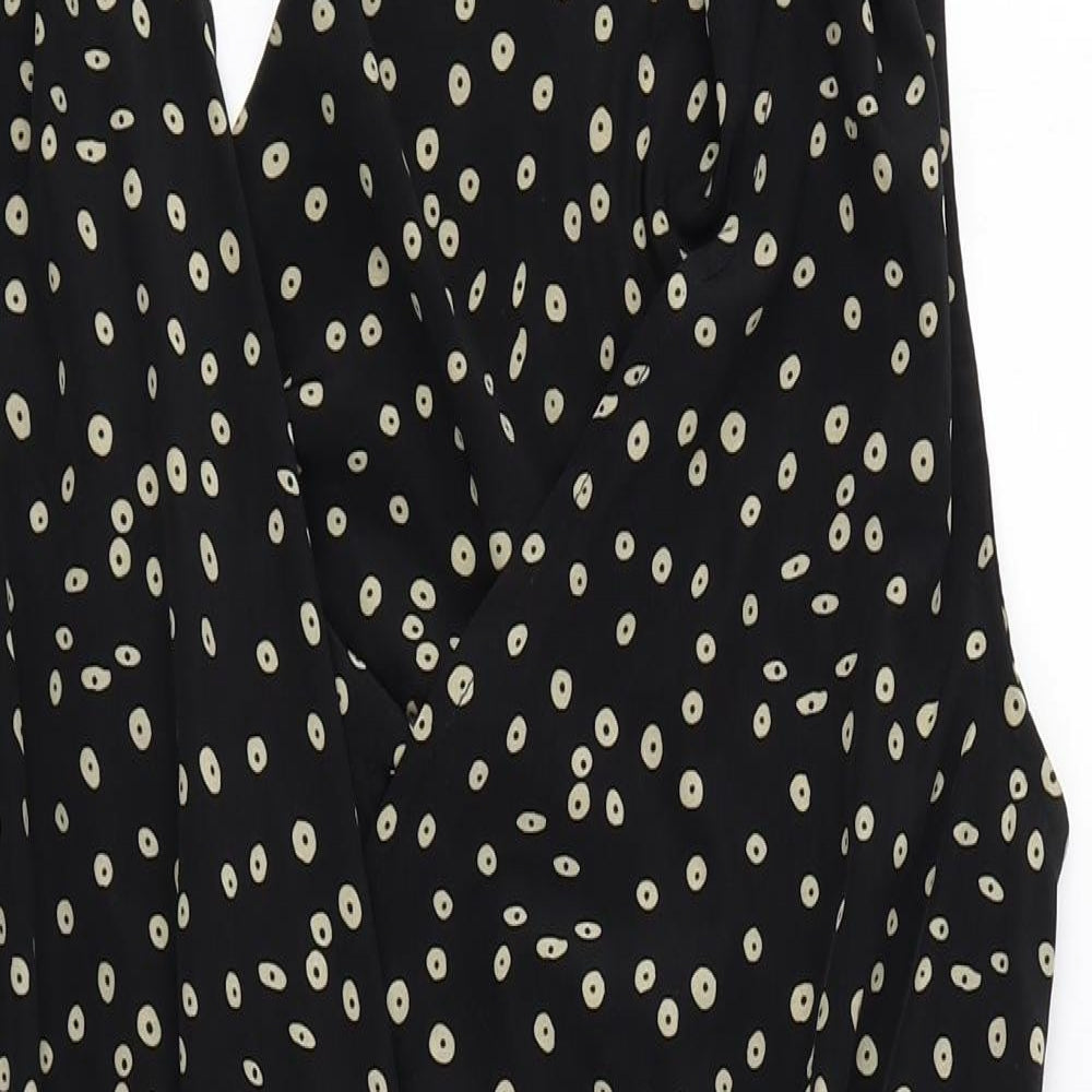 Sweewe Womens Black Geometric Polyester Playsuit One-Piece Size M Tie
