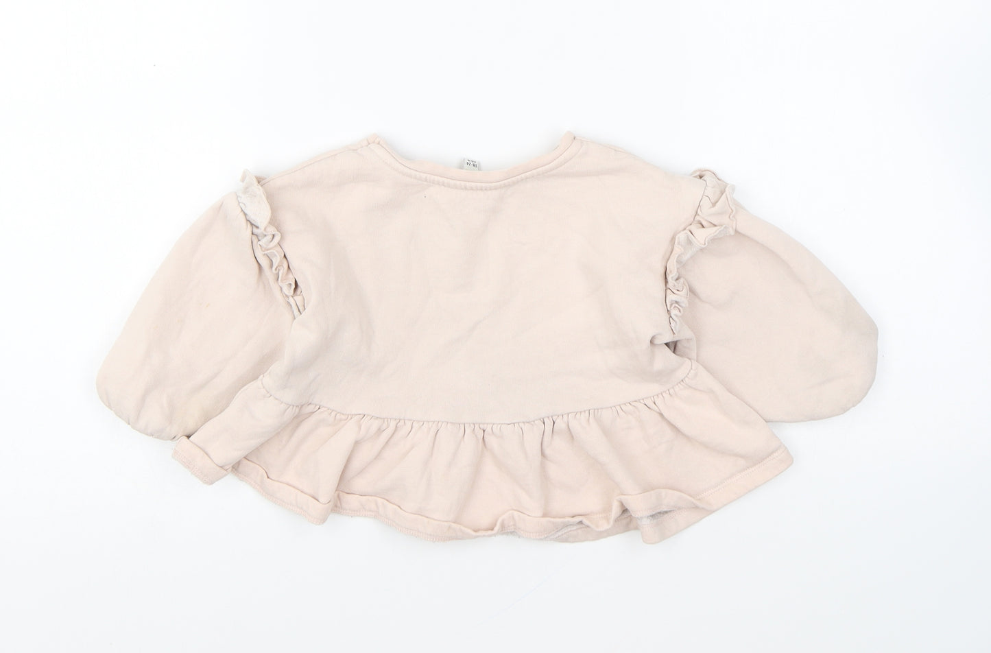 River Island Girls Pink Cotton Pullover Jumper Size 18-24 Months Pullover - Bee One Of A Kind