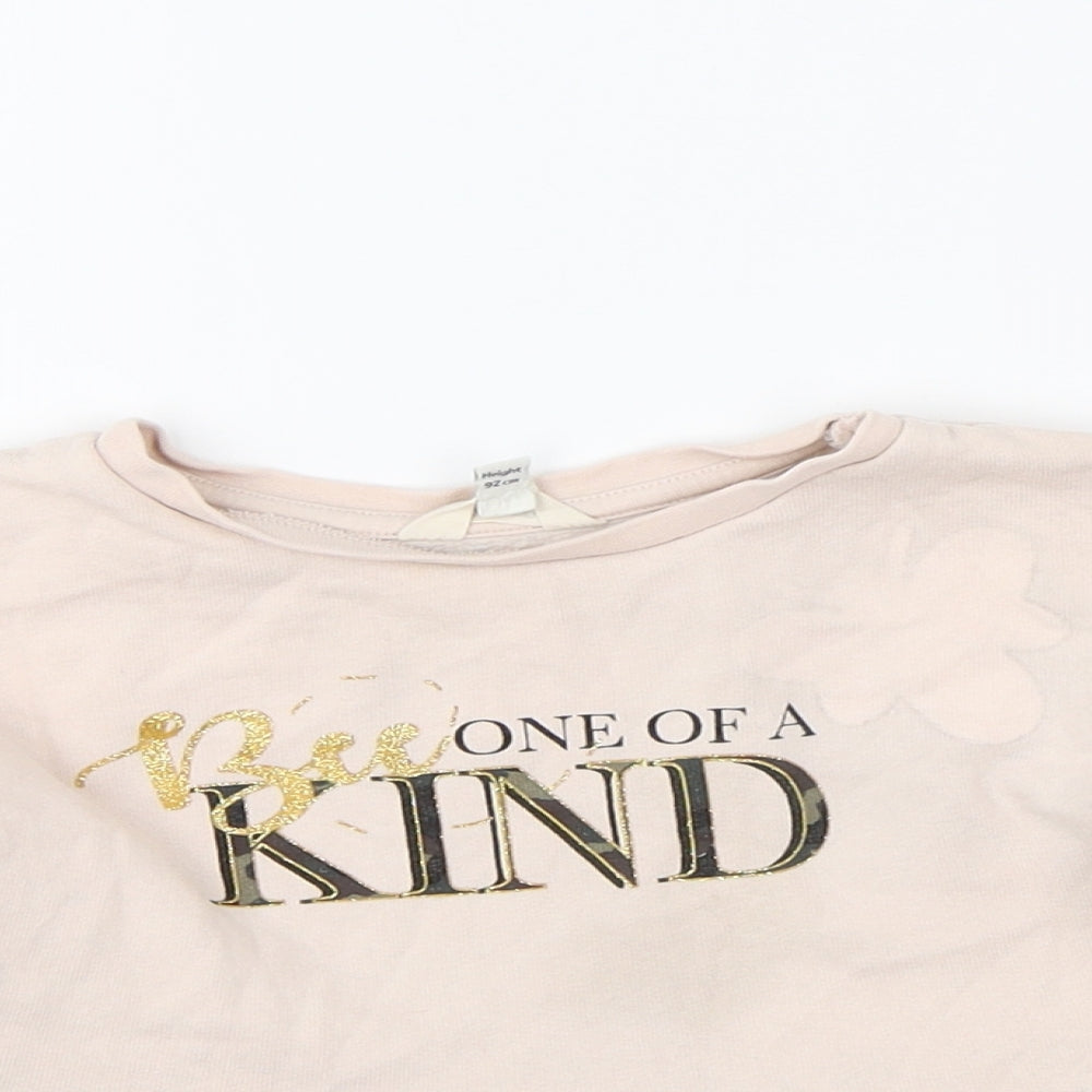 River Island Girls Pink Cotton Pullover Jumper Size 18-24 Months Pullover - Bee One Of A Kind