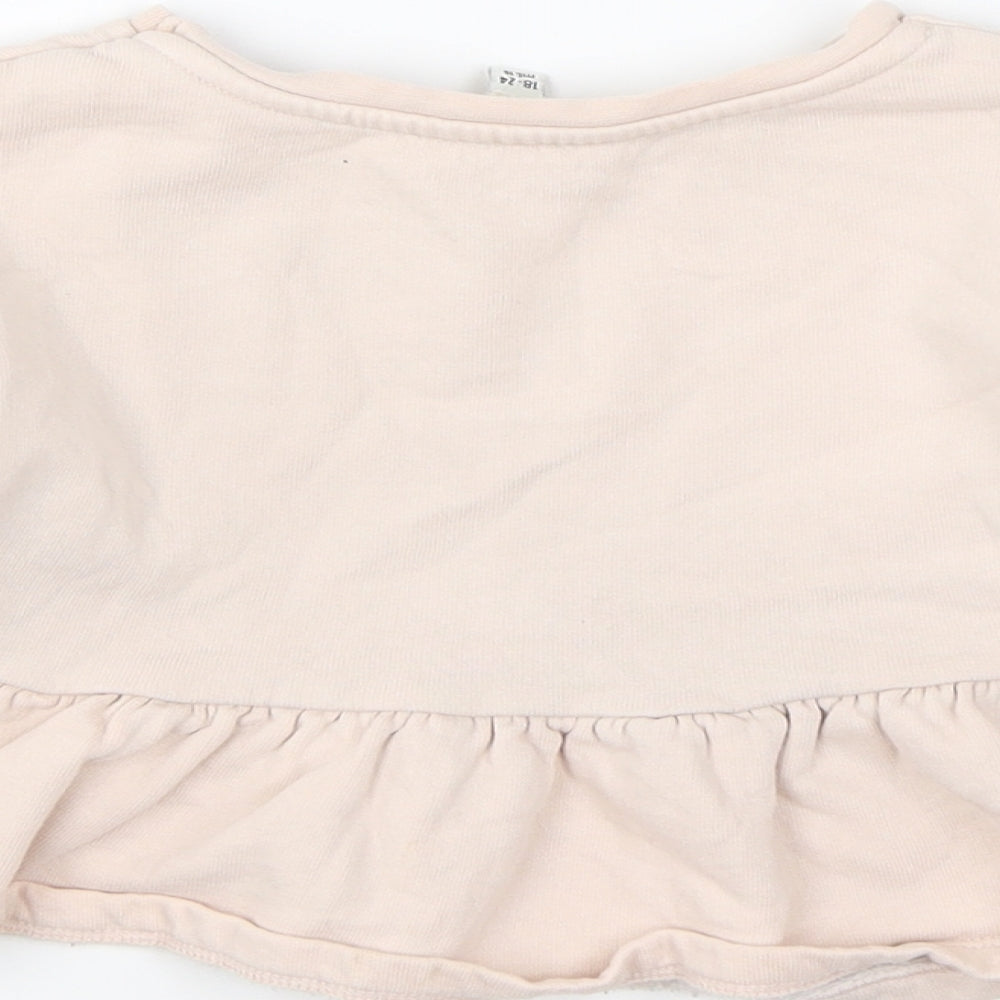 River Island Girls Pink Cotton Pullover Jumper Size 18-24 Months Pullover - Bee One Of A Kind