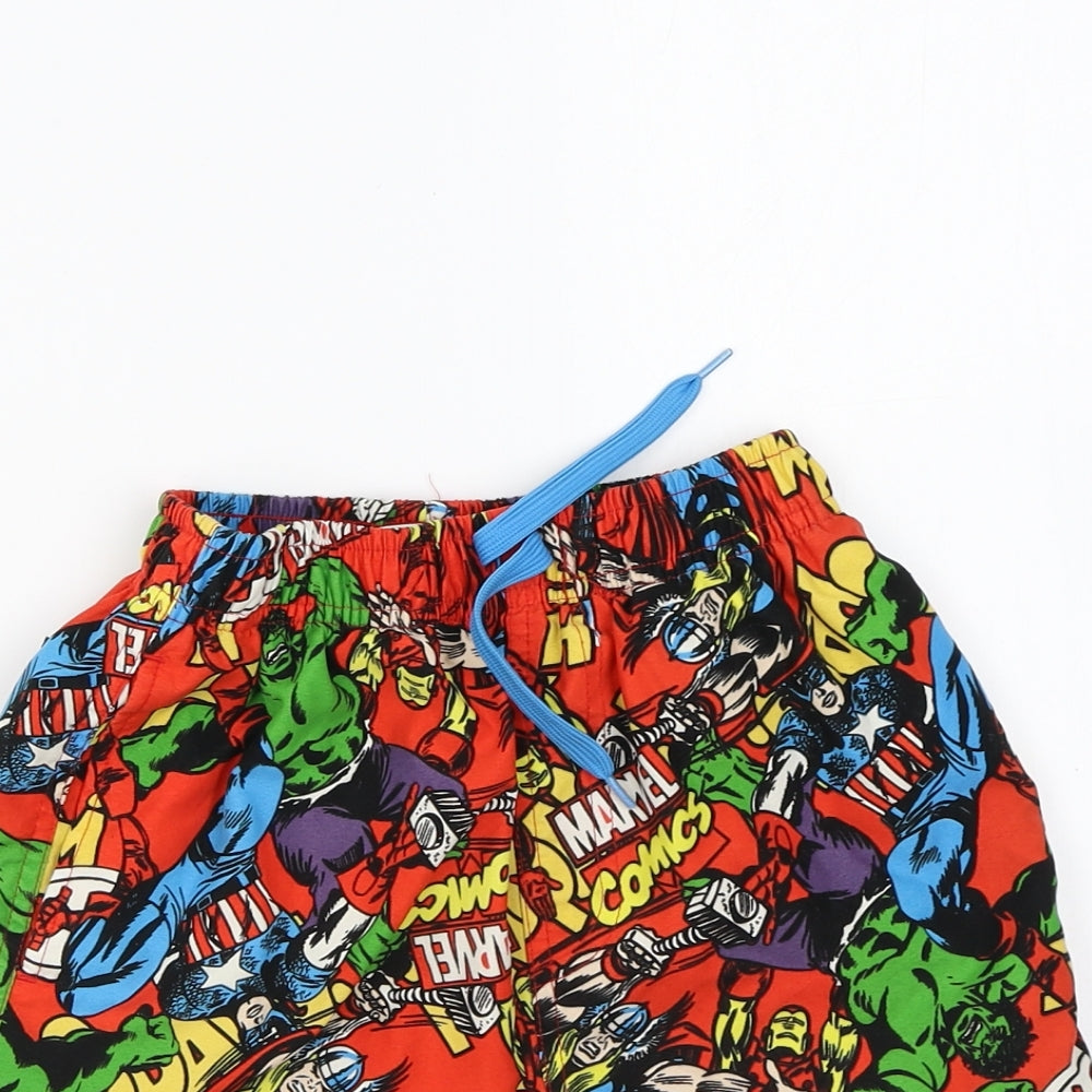 Marvel Boys Multicoloured Geometric Polyester Sweat Shorts Size 8-9 Years Regular Drawstring - Marvel Swim Shorts