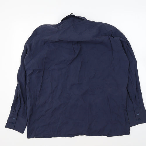 Primark Womens Blue Polyester Basic Button-Up Size 18 Collared
