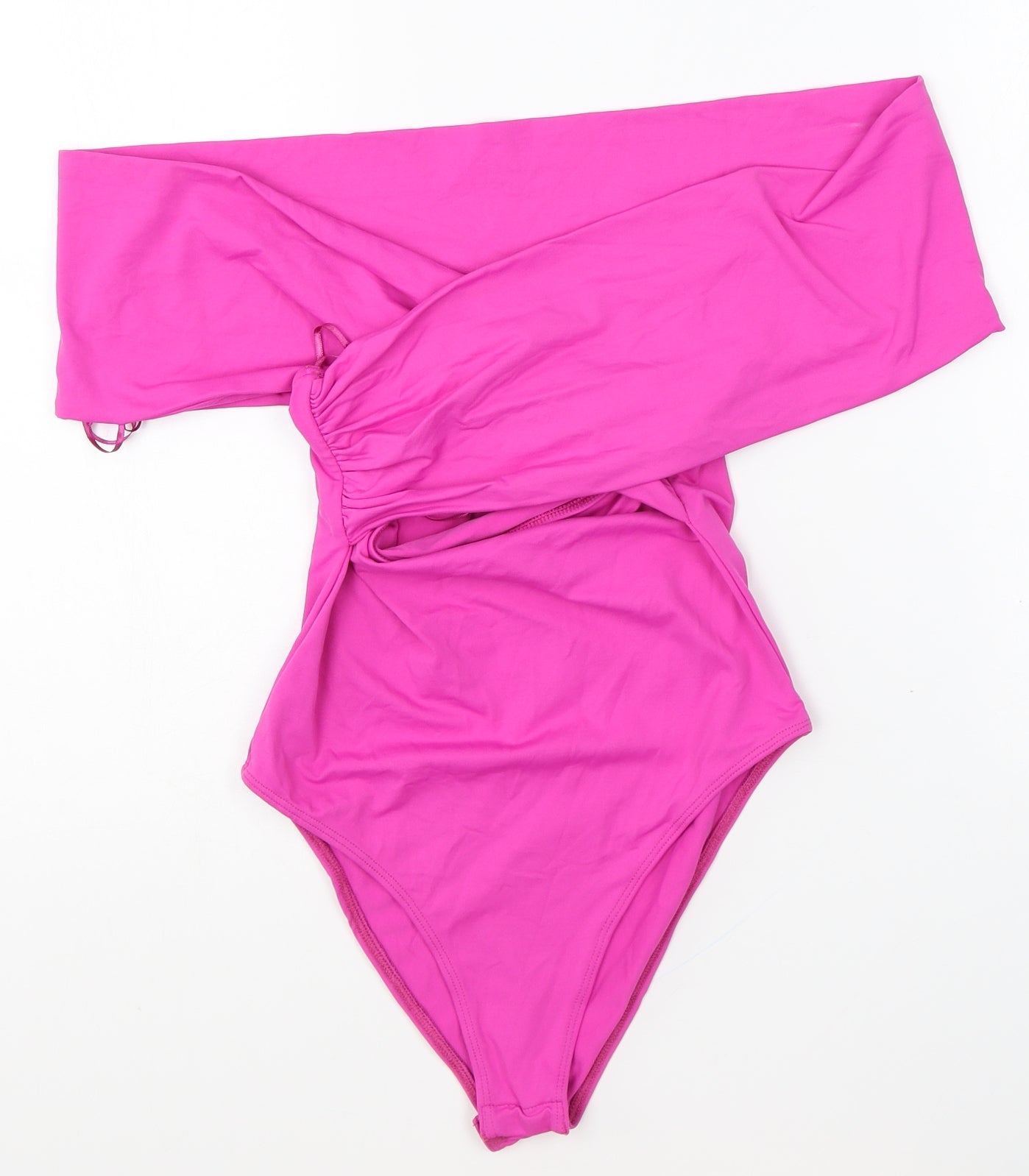 Zara Womens Pink Polyamide Bodysuit One-Piece Size S Snap